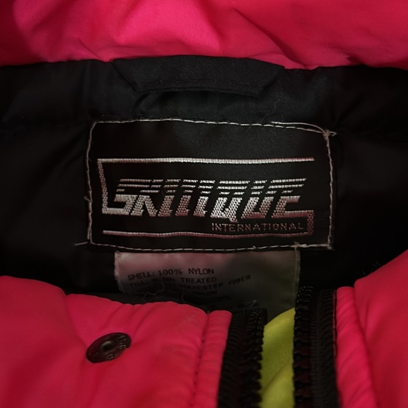 Vtg Skiique Head sportswear back Neon pink yellow colorblock puffer ski jacket M - Picture 3 of 6